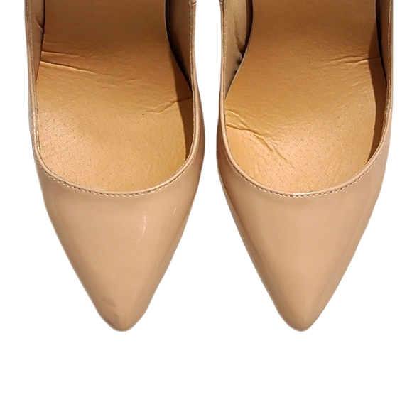 LOSLANDIFEN Pointy Toe Heel Pumps Pink Nude Size 35 - Picture 5 of 11